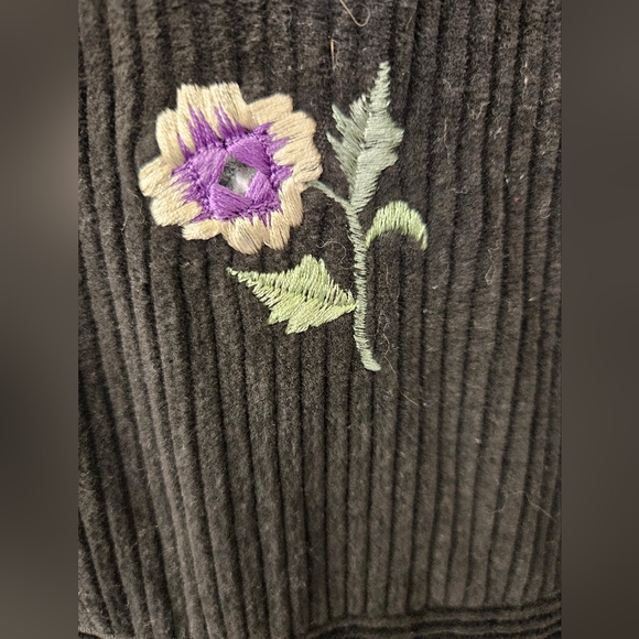 Vintage - Hand Embroidered PAPY BOEZ Black Corduroy Maxi Jumper - XL - Picture 2 of 8